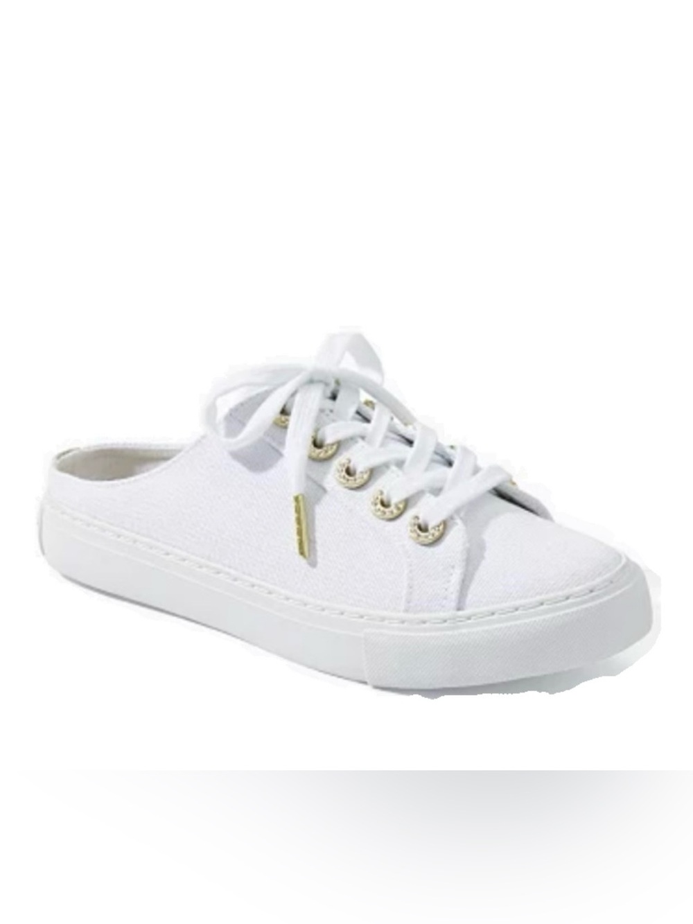 Lilly Pulitzer GUC Abigail White Canvas Mule Sneakers Size 8 Box